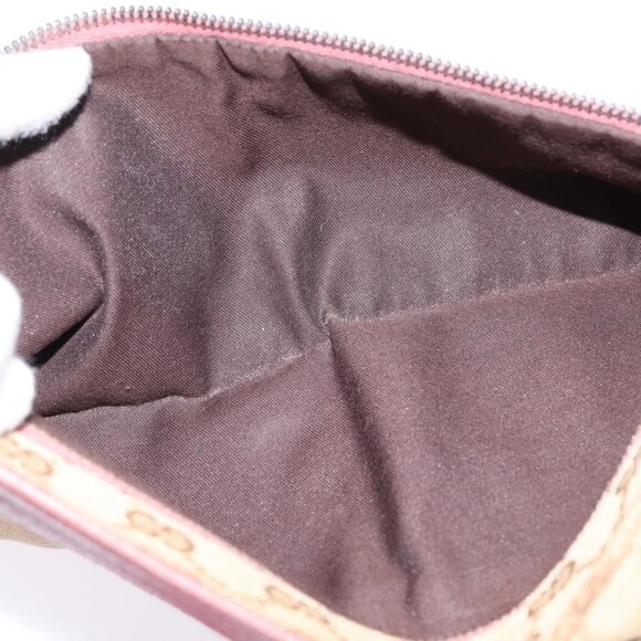 GUCCI GG Canvas Sherry Line Waist Bag Beige Pink Silver 28566 Auth 144532 - Picture 10 of 16